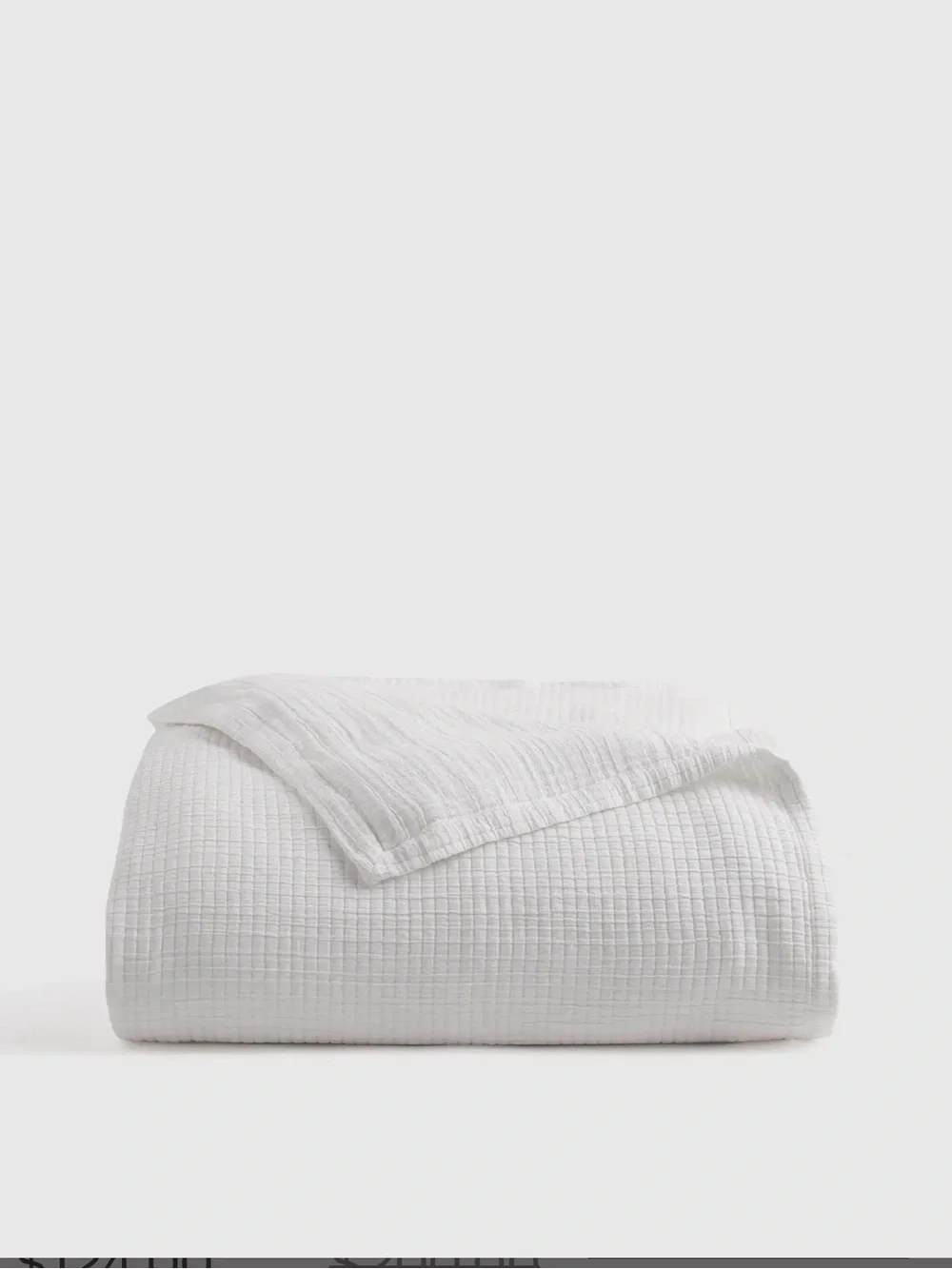 Quince Organic Ribbed Cotton Coverlet - King/Cali King - Color: White - NWT